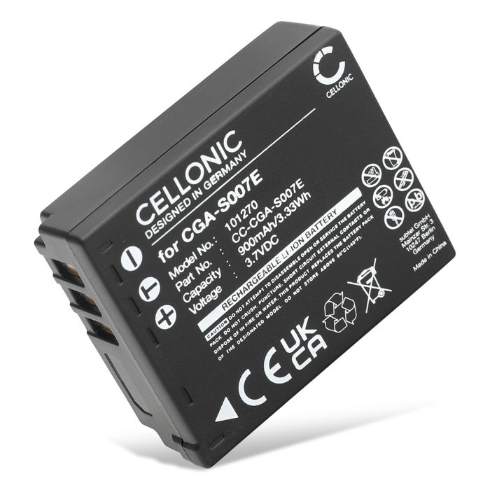 Panasonic CGA-S007 Akku 900mAh Ersatzakku Batterie von CELLONIC