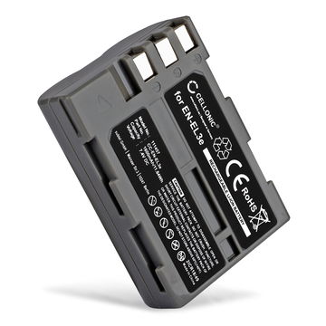EN-EL3e Ersatz Akku für Nikon D50 D70s D80 D90 D200 D300 D300S - Kamera Ersatzakku - Kameraakku 1600mAh, Batterie