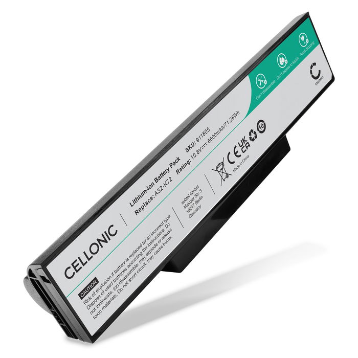 ASUS A32-K72 Akku 6600mAh Ersatzakku Batterie von subtel