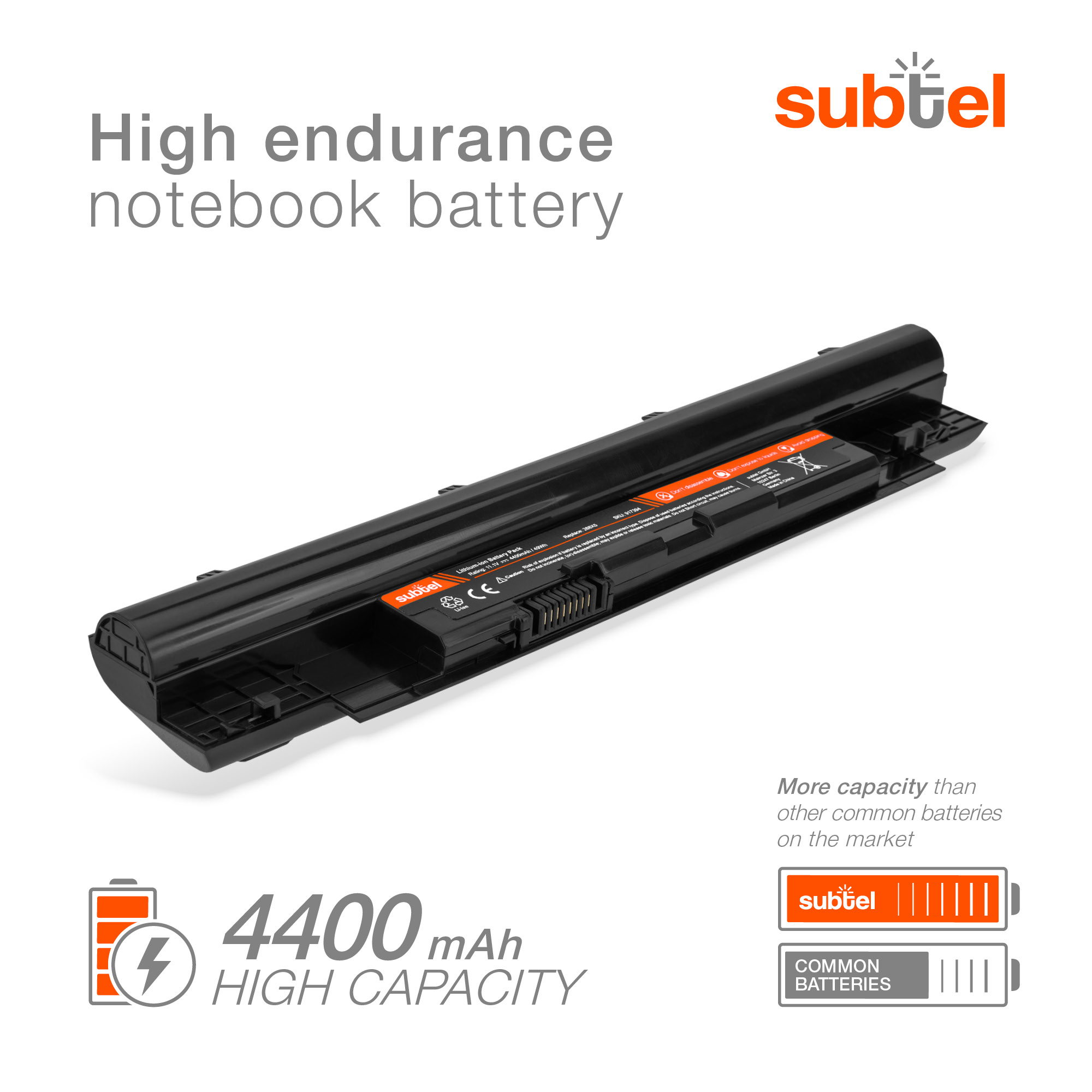 N411Z Replacement Laptop Battery For Dell Inspiron 13Z/14Z, Latitude 3330, Vostro V131 – 5200mAh, 6-Cell