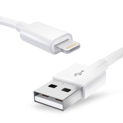 Lightning 8 Pin Kabel für Apple iPhone 14, 13, 12, 11, X, XS, XR, 8, 7, SE Handy Ladekabel - 1m weiß - Datenkabel für Smartphone