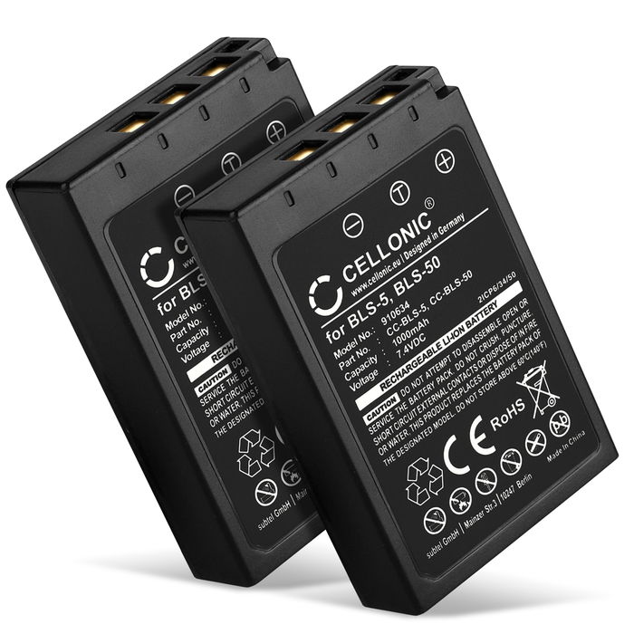 2x Olympus Pen E-PL7 Akku 1000mAh Ersatzakku Batterie von CELLONIC