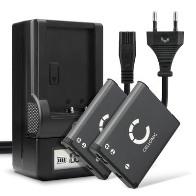 2x Ersatz Akku EN-EL19, NP-BJ1 + Ladegerät MH-66 für Nikon CoolPix W150 W100, A100 A300, S33 S2600 S2700 S2800 S3100 S3300 S3500 S3700 Kamera - 700mAh Ersatzakku Batterie, Ladekabel, Akkuladegerät