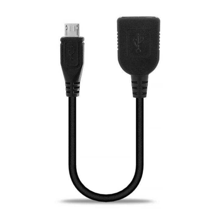 USB OTG Kabel für ZTE Blade V8, V7, V7 Lite, S6, L5, A910, A610 / Axon Mini / Nubia Z9 Max, Z9 Mini Handy - OTG Adapter Micro USB Stecker auf USB A Buchse - USB Host Anschluss, On The Go Adapterkabel schwarz