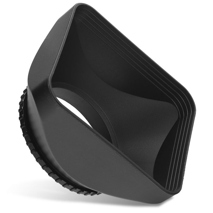 Universal Camera DV Lens Hood for Universal Ø 52mm - Plastic Screw-in Square Lens Shade from CELLONIC