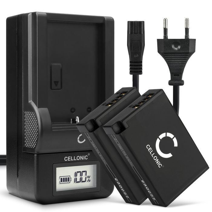 2x Canon EOS R50 Akku + Ladegerät 950mAh Ersatzakku Batterie von CELLONIC
