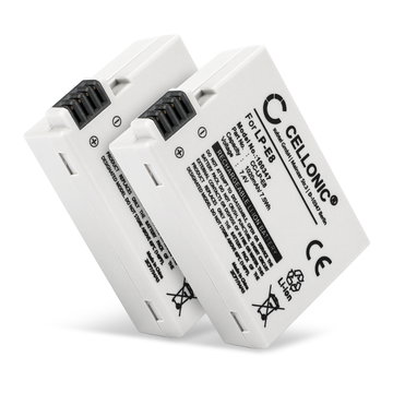 2x CELLONIC Camera Battery for Canon EOS 600D EOS 550D EOS 650D EOS 700D EOS Kiss X4 EOS X5 EOS X6i EOS Rebel T2i EOS T3i EOS T4i EOS T5i Replacement LP-E8 Battery 1020mAh Backup