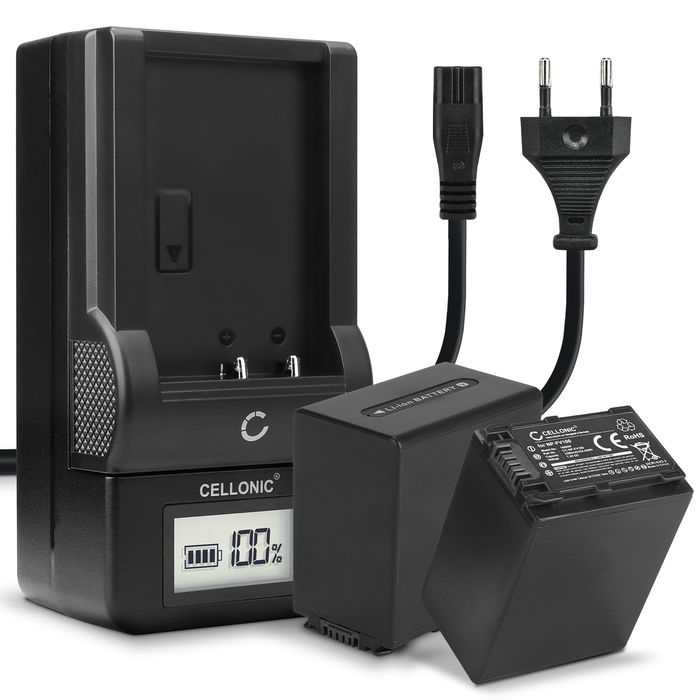 2x Sony AX53 4K HANDYCAM FDR-AX53 Akku + Ladegerät 3300mAh Ersatzakku Batterie von CELLONIC