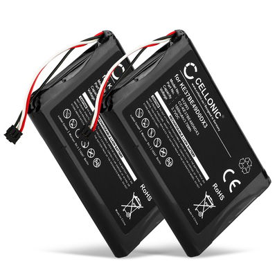 2x Ersatz Akku für Garmin Edge 800 / Edge 810 / Edge Touring GPS Navigation - Navi Ersatzakku 361-00035-00, KE37BE49D0DX3 - 1000mAh Navigationsgerät Batterie