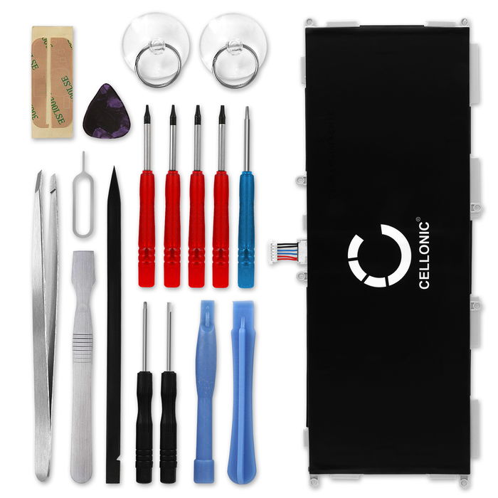 Samsung SM-T535 Galaxy Tab 4 10.1 Akku + Werkzeug-Set 17tlg 6000mAh Ersatzakku Batterie von CELLONIC