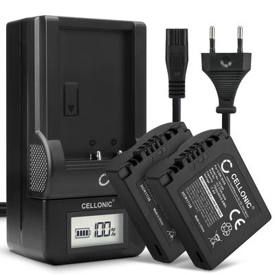2x CGA-S006, DMW-BMA7 Camera Battery + Charger Set for Panasonic Lumix FZ18, FZ28, FZ50, FZ30, FZ35, FZ38, FZ8, FZ7, CGR-S006 750mAh Replacement Battery BC-DC5 DE-A43B DE-A44A LCD Smart Charger