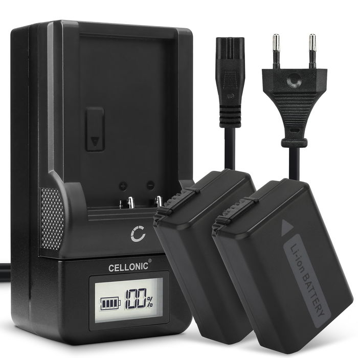 2x Sony ZV-E10 Akku + Ladegerät 1030mAh Ersatzakku Batterie von CELLONIC