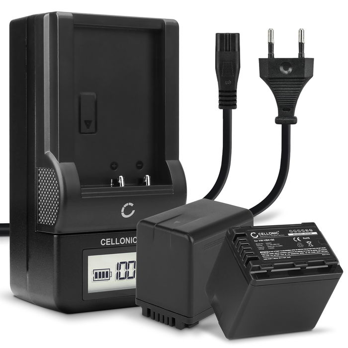2x Panasonic HC-V180 Akku + Ladegerät 4040mAh Ersatzakku Batterie von CELLONIC