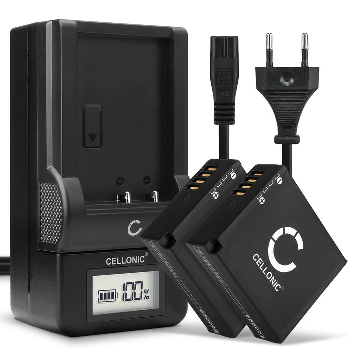 2x Panasonic Lumix DC-G100 Akku + Ladegerät 980mAh Ersatzakku Batterie von CELLONIC