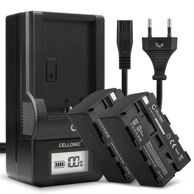 2x Ersatz Akku NP-F930 NP-F950 NP-F960 NP-F970 XL-B2 XL-B3 + Ladegerät BC-VM50 für Sony HXR-NX100 NX5 HXR-MC2500 HDR-FX7 FX1 FX1000 HVR-Z1 Kamera - 4400mAh Ersatzakku Batterie, Ladekabel, Akkuladegerät