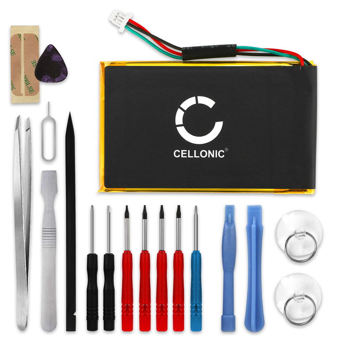 Garmin Nüvi 1490 Akku + Werkzeug-Set 1250mAh Ersatzakku Batterie von CELLONIC