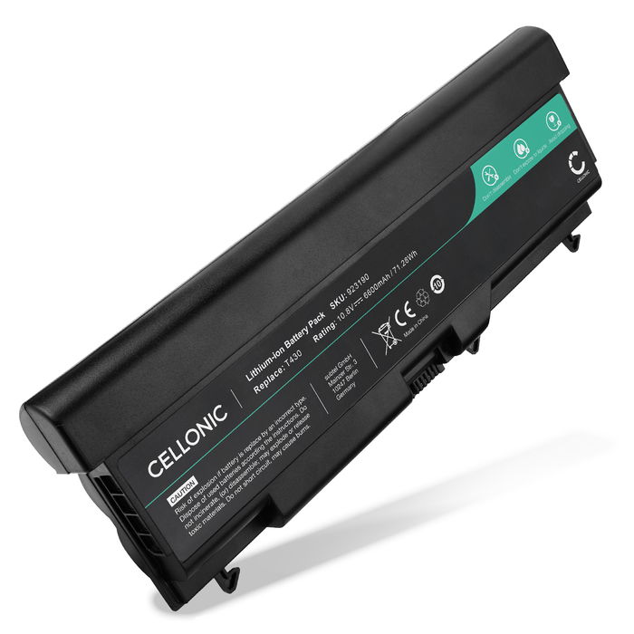 Battery for Lenovo ThinkPad T430, T420, T530i, T510, T520, T410, T530, W530, W520, SL400, 0A36303 10.8V 6600mAh from CELLONIC