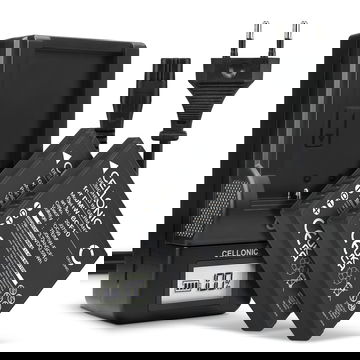 2x Akku + Ladegerät für Panasonic Lumix DMC-FS62 DMC-FS10 FS6 FS7 FS15 FS30 FS42 FS62 700mAh von CELLONIC