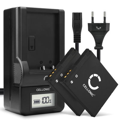 2x Ersatz Akku DMW-BCL7 DMW-BCL7e + Ladegerät für Panasonic Lumix DMC-SZ10 SZ3 SZ8 SZ9 DMC-FS50 DMC-XS1 XS3 DMC-F5 DMC-FH10 Kamera - 600mAh Ersatzakku Batterie, Ladekabel, Akkuladegerät