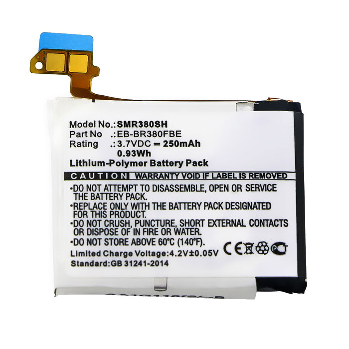 B1230J1EA, EB-BR380FBE, PGF582224H Ersatz Akku für Samsung Gear 2 (SM-R380) / Gear 2 Neo (SM-R381) Smartwatch Ersatzakku - 250mAh Fitnessuhr Austauschakku, Batterie