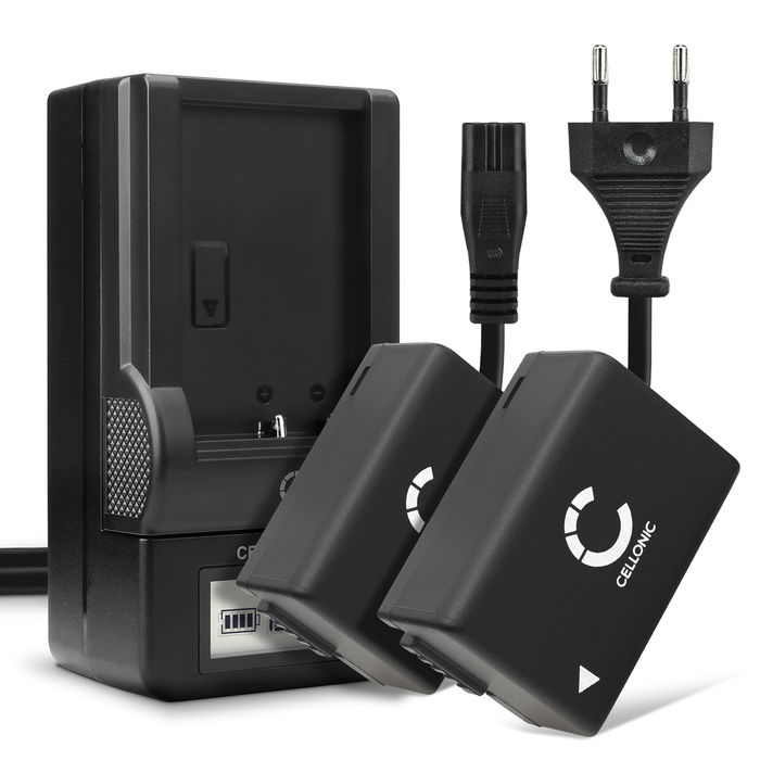 2x Panasonic Lumix DMC-FZ72 Akku + Ladegerät 800mAh Ersatzakku Batterie von CELLONIC