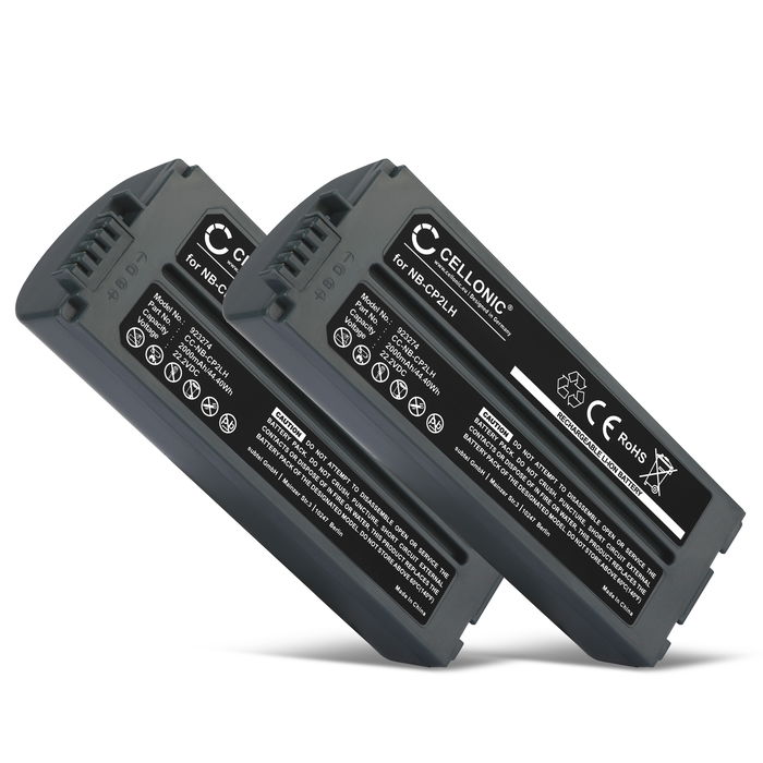 2x Canon Selphy CP1500 Akku 2000mAh Ersatzakku Batterie von Cellonic