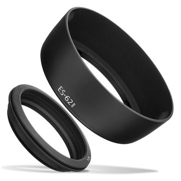 ES-62 II Kamera Gegenlichtblende für Canon EF 50mm f/1.8 II – Kunststoff Bajonett Rund / Zylindrisch / Tubus / Tube Gegenlichtblende von CELLONIC