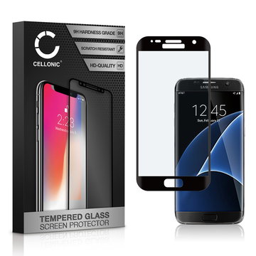 CELLONIC Display Schutzglas kompatibel mit Samsung Galaxy S7 Edge (SM-G935) Handyglas - 3D Full Cover 9H 0,33mm Full Glue schwarz - Handy Schutzfolie Displayschutz Glas Folie, Screen Protector Glass