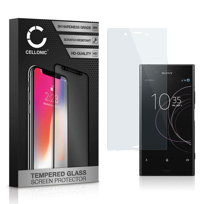 CELLONIC Display Schutzglas kompatibel mit Sony Xperia XZ1 Handyglas - 3D Full Cover 9H 0,33mm Edge Glue Transparent - Handy Schutzfolie Displayschutz Glas Folie, Screen Protector Glass