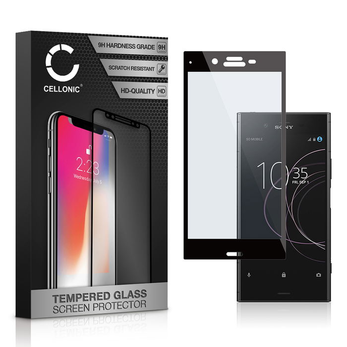 Sony Xperia XZ1 Displayschutzfolie 9H gehärtete Panzerglasfolie 3D Full Cover von CELLONIC