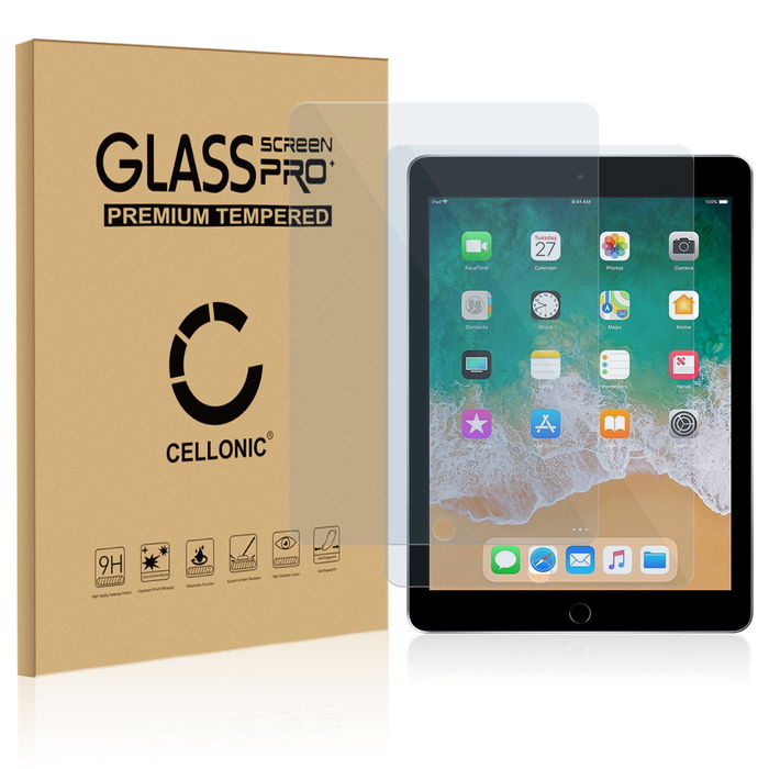 2x CELLONIC Display Schutzglas kompatibel mit Apple iPad Air 2 / iPad Pro 9.7" / iPad 5 / iPad 6 Tabletglas - 2.5D 9H 0,33mm Full Glue Transparent - Tablet Schutzfolie Displayschutz Glas Folie, Screen Protector Glass