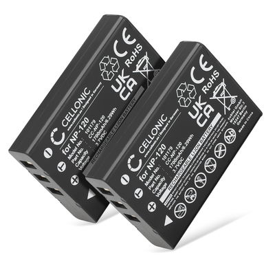2x Akku für Besteker Pro 4K AC1, Ordro HDV-D320, HDV-D325, HDV-D395, HDV-D80S 1700mAh von CELLONIC