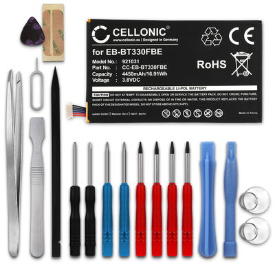CELLONIC Replacement Tablet Battery for Samsung Galaxy Tab 4 8.0 (SM-T330 / SM-T331 / SM-T335) + 17-Tool Tablet Repair Kit - EB-BT330FBE 4450mAh