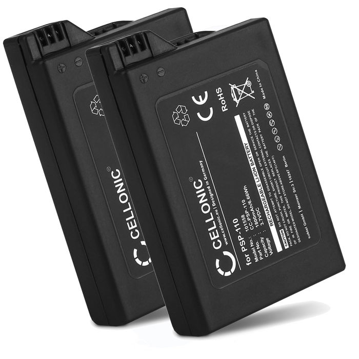 2x Sony PSP-110 Akku 1800mAh Ersatzakku Batterie von CELLONIC