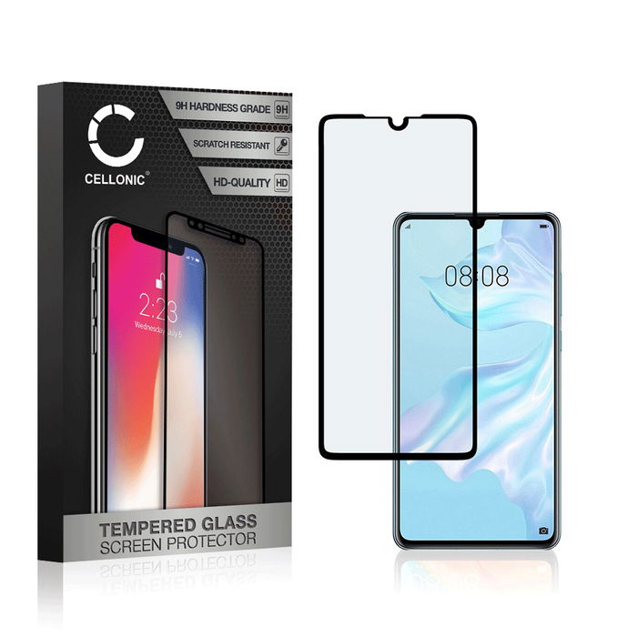 Huawei P30 Displayschutzfolie 9H gehärtete Panzerglasfolie 3D Case-friendly von CELLONIC