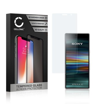 CELLONIC Display Schutzglas kompatibel mit Sony Xperia 10 Handyglas - 3D Full Cover 9H 0,33mm Edge Glue Transparent - Handy Schutzfolie Displayschutz Glas Folie, Screen Protector Glass