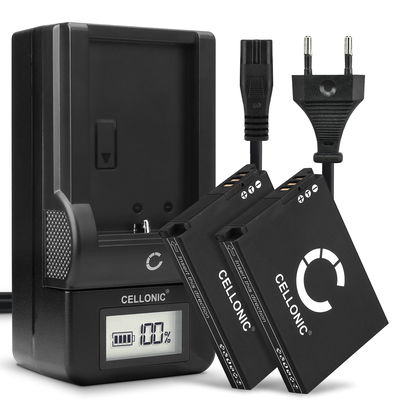 2x Ersatz Akku SLB-10A + Ladegerät für Samsung WB1100f WB200f WB250f WB350f WB500 WB550 WB700 WB750 WB800f WB850f WB2100 EX2f L100 Kamera - 1050mAh Ersatzakku Batterie, Ladekabel, Akkuladegerät