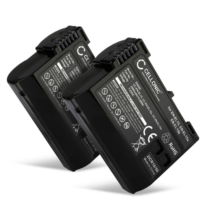 2x Nikon Z 7II Akku 2000mAh Ersatzakku Batterie von CELLONIC