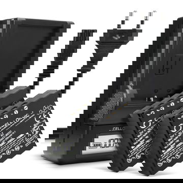 2x Ersatz Akku BLH-1 + Ladegerät BCH-1 für Olympus OM-D E-M1 Mark II, OM-D E-M1X Kamera - 2000mAh Ersatzakku Batterie, Ladekabel, Akkuladegerät