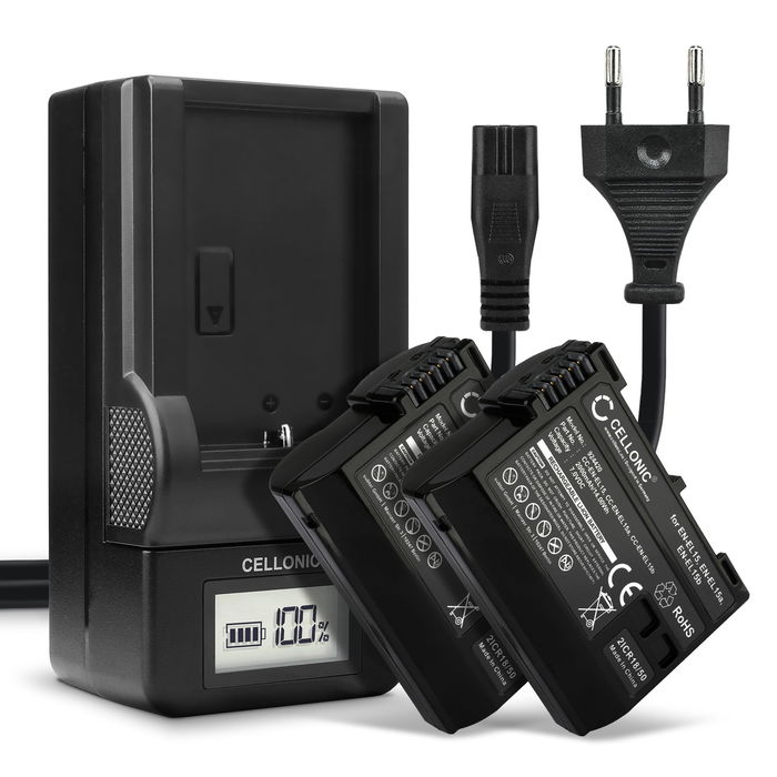 2x Nikon Z 6 II Akku + Ladegerät 2000mAh Ersatzakku Batterie von CELLONIC