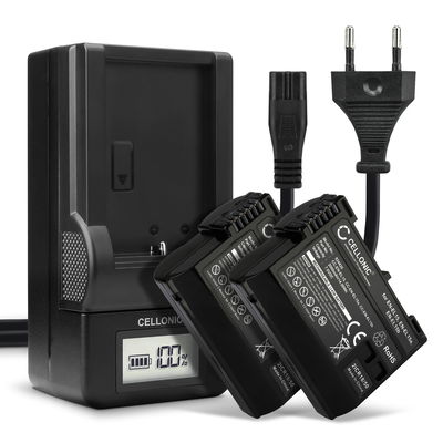 2x Ersatz Akku EN-EL15b EN-EL15a + Ladegerät MH-25 für Nikon D7200 D7000 D7100 D750 D7500 D500 D600 D610 D800 D810 D850 Z6 Z7 Kamera - 2000mAh Ersatzakku Batterie, Ladekabel, Akkuladegerät