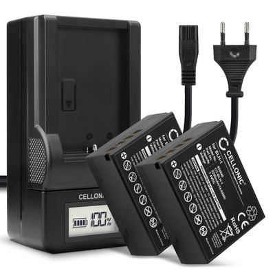 2x Ersatz Akku BLH-1 + Ladegerät BCH-1 für Olympus OM-D E-M1 Mark II OM-D E-M1 Mark III OM-D E-M1X / BLH-1 / BCH-1 Kamera - 2250mAh Ersatzakku Batterie, Ladekabel, Akkuladegerät