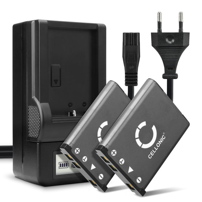 2x Nikon Coolpix S200 Akku + Ladegerät 700mAh Ersatzakku Batterie von CELLONIC