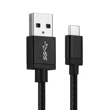 USB C Type C Kabel für ASUS ROG Phone 5, 5 Ultimate, 3, 2, Zenfone 8, 7, 7 Pro, 6 (2019), 4, 3 Handy Ladekabel - 1m 3A Nylon schwarz - Datenkabel für Smartphone
