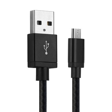 Micro USB Kabel für Swisstone BBM 320 / BBM 320C / SC 230 / SC 560 / BBM 610 / SC 330 / BBM 625 / BBM 605 Handy Ladekabel - 1m 2A Nylon schwarz - Datenkabel für Smartphone