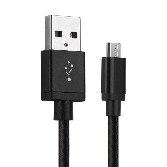 Micro USB Phone Charger Cable for BlackBerry Passport / Classic / Priv / Z10 / Q10 / Q5 / Bold Touch 9900 / DTEK50 1m Fast Charging 2A Smartphone Data Cable Nylon Black