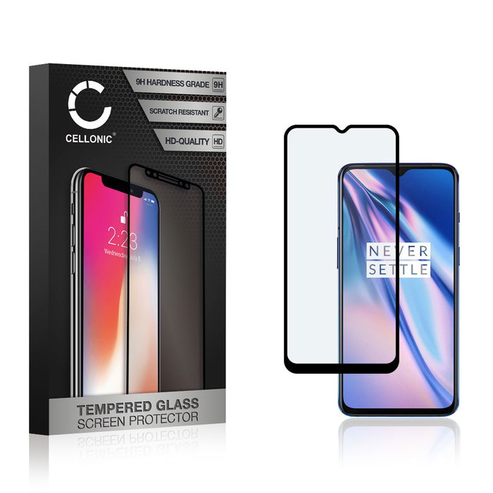CELLONIC Display Schutzglas kompatibel mit OnePlus 7 / 6T Handyglas - 3D Case-friendly 9H 0,33mm Full Glue schwarz - Handy Schutzfolie Displayschutz Glas Folie, Screen Protector Glass