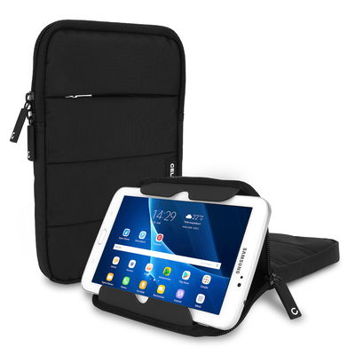 CELLONIC Universal Protective 8 Inch Tablet Case with Stand for 8” Tablet Black Nylon Anti-Shock Bubble Padding Sleeve Water Repellent Shockproof Slim Cover Bag