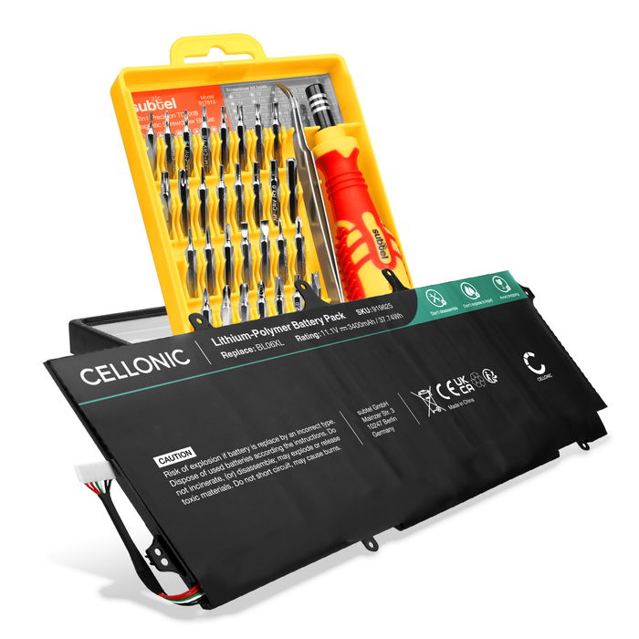 HP EliteBook Folio 1040 Gen 2 Akku + Werkzeug-Set 3400mAh Ersatzakku Batterie von subtel