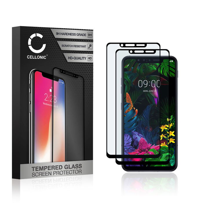 2x LG G8s ThinQ Displayschutzfolie 9H gehärtete Panzerglasfolie 3D Case-friendly von CELLONIC